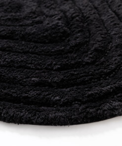 Badmat organisch - Stille zwart - close up