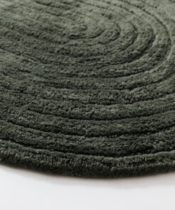 Batmat ovaal - Stille groen - close up