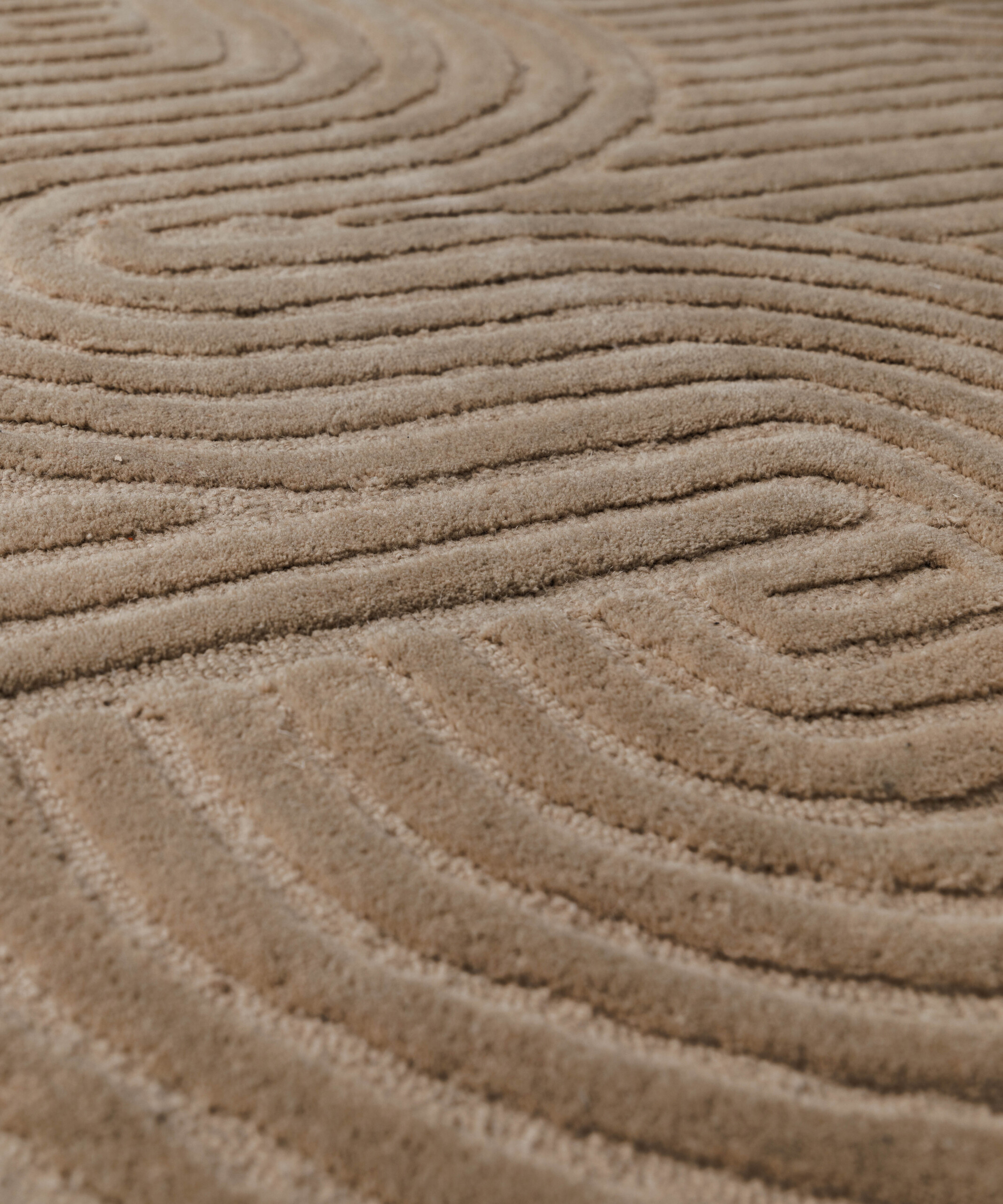 Organisch design vloerkleed - Balans beige - close up Organisch design vloerkleed - Balans beige - close up