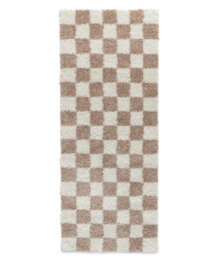 Checkerboard loper - Check ivoor/beige - overzicht