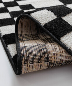 Checkerboard vloerkleed - Nivo Maeve wit/zwart - close up, thumbnail Checkerboard vloerkleed - Nivo Maeve wit/zwart - close up, thumbnail