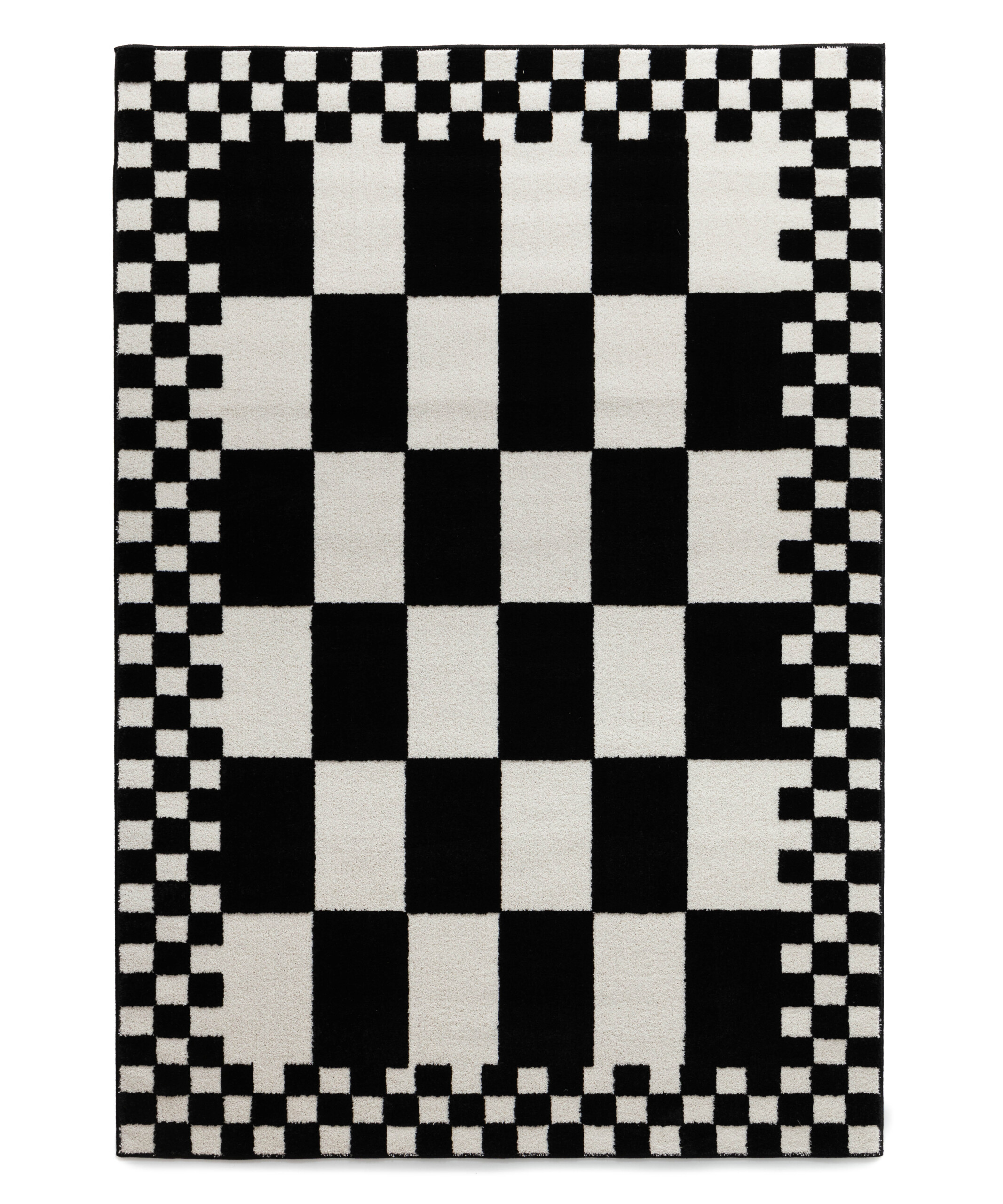 Checkerboard vloerkleed - Nivo Maeve wit/zwart - overzicht Checkerboard vloerkleed - Nivo Maeve wit/zwart - overzicht