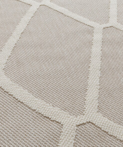 Jute buitenkleed - Dunor Nova naturel/wit - close up, thumbnail