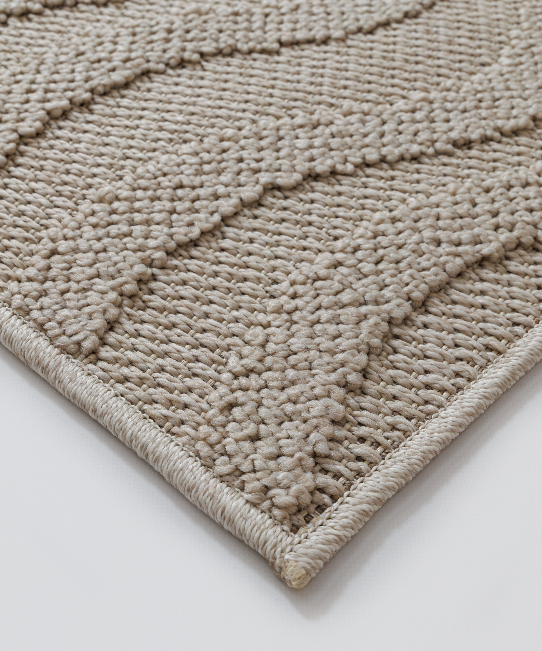 Buitenkleed - Dunor Ripple beige - close up Buitenkleed - Dunor Ripple beige - close up