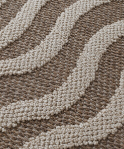 Buitenkleed - Dunor Ripple bruin/beige - close up, thumbnail