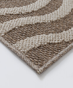Buitenkleed - Dunor Ripple bruin/beige - close up, thumbnail
