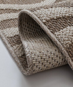Buitenkleed - Dunor Ripple bruin/beige - close up