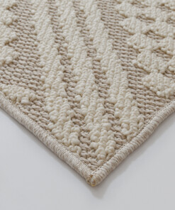 Jute buitenkleed - Dunor Vex naturel/wit - close up, thumbnail