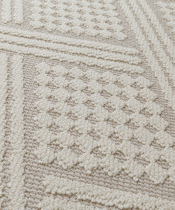 Jute buitenkleed - Dunor Vex naturel/wit - close up, thumbnail
