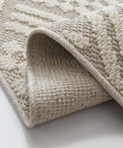 Jute buitenkleed - Dunor Vex naturel/wit - close up, thumbnail