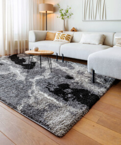 Hoogpolig vloerkleed Marble Artisan - grijs - sfeer