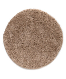Rond hoogpolig vloerkleed shaggy Grand effen - beige - overzicht, thumbnail