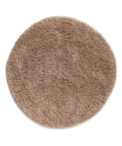 Rond hoogpolig vloerkleed shaggy Grand effen - beige - overzicht