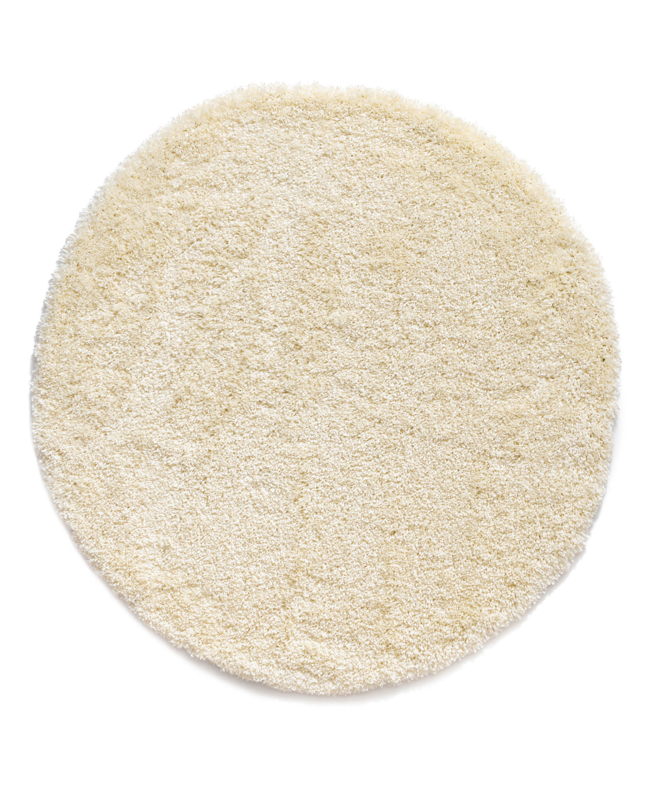 Rond hoogpolig vloerkleed shaggy Grand effen - crème - overzicht Rond hoogpolig vloerkleed shaggy Grand effen - crème - overzicht