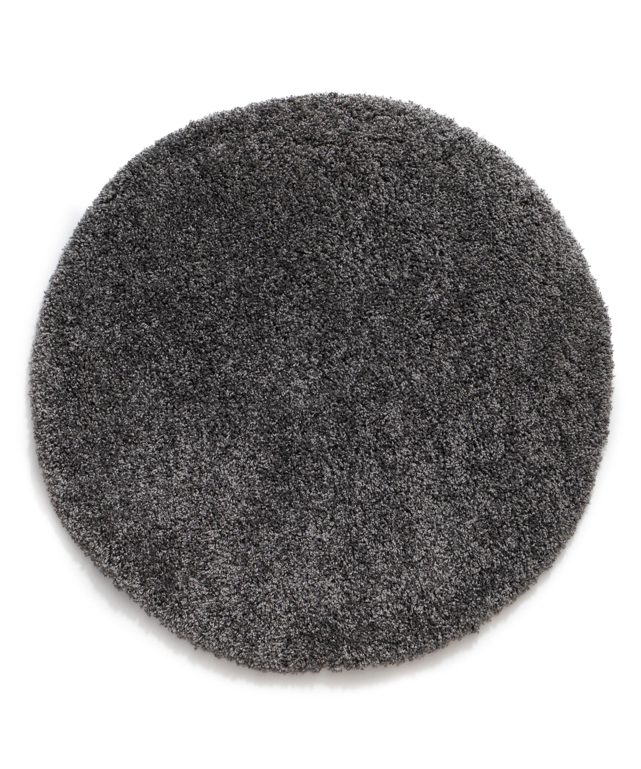 Rond hoogpolig vloerkleed shaggy Grand effen - donkergrijs - overzicht Rond hoogpolig vloerkleed shaggy Grand effen - donkergrijs - overzicht