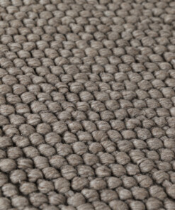 Rond wollen vloerkleed - Løkke zandkleur - close up, thumbnail Rond wollen vloerkleed - Løkke zandkleur - close up, thumbnail