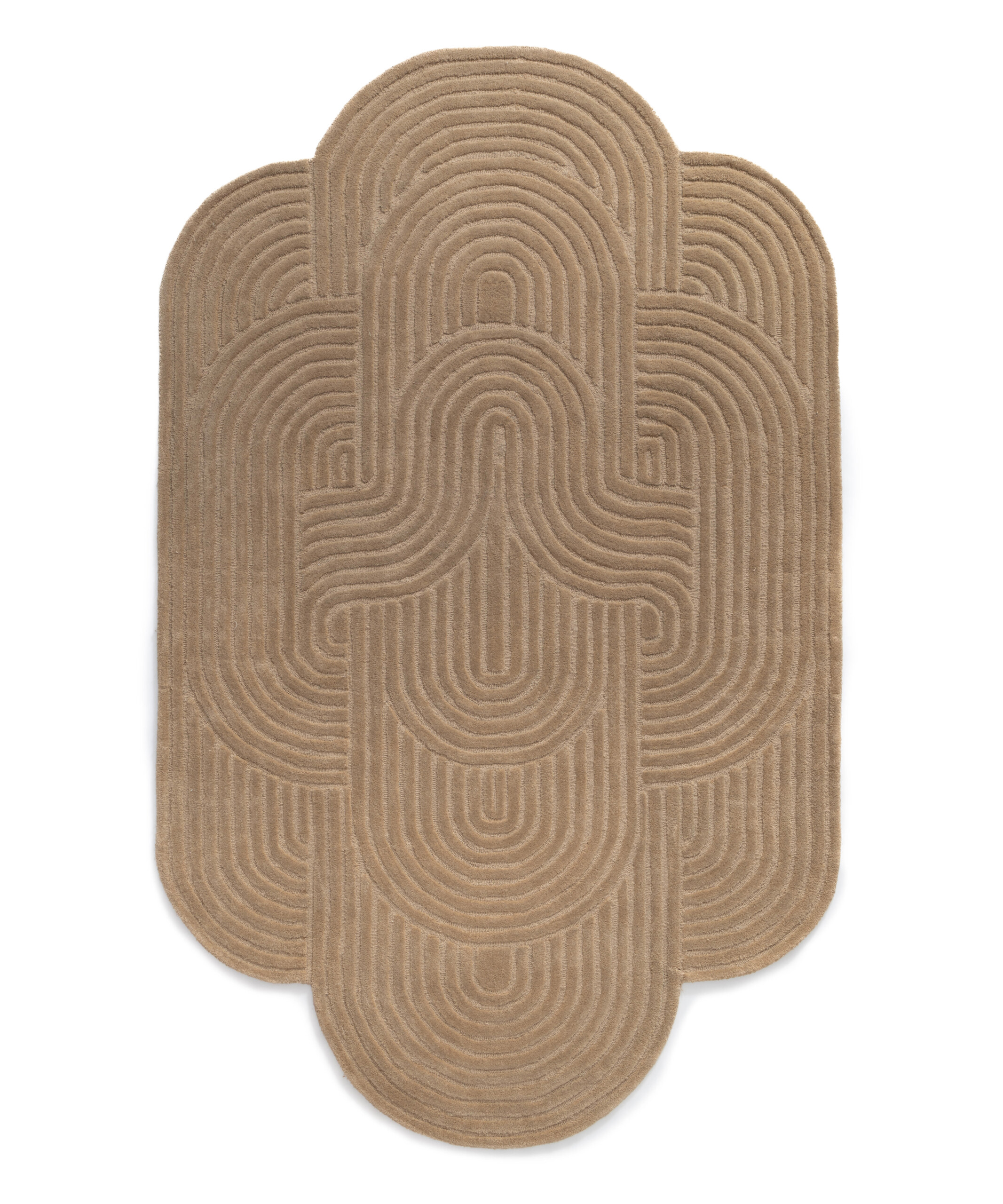 Organisch design vloerkleed - Balans beige - overzicht Organisch design vloerkleed - Balans beige - overzicht