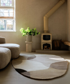 Organisch wollen vloerkleed - Dune beige - sfeer, thumbnail