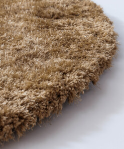 Rond shaggy vloerkleed - Meadow beige - close up, thumbnail