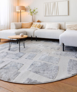 Rond vloerkleed Scandinavisch - Contour Stone grijs - sfeer