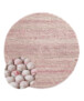 Rond wollen vloerkleed - Fjell crème/roze - overzicht, thumbnail