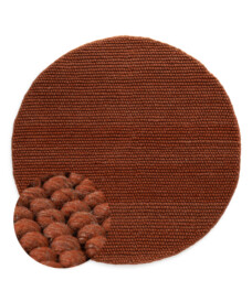 Rond wollen vloerkleed - Fjell terracotta - overzicht, thumbnail