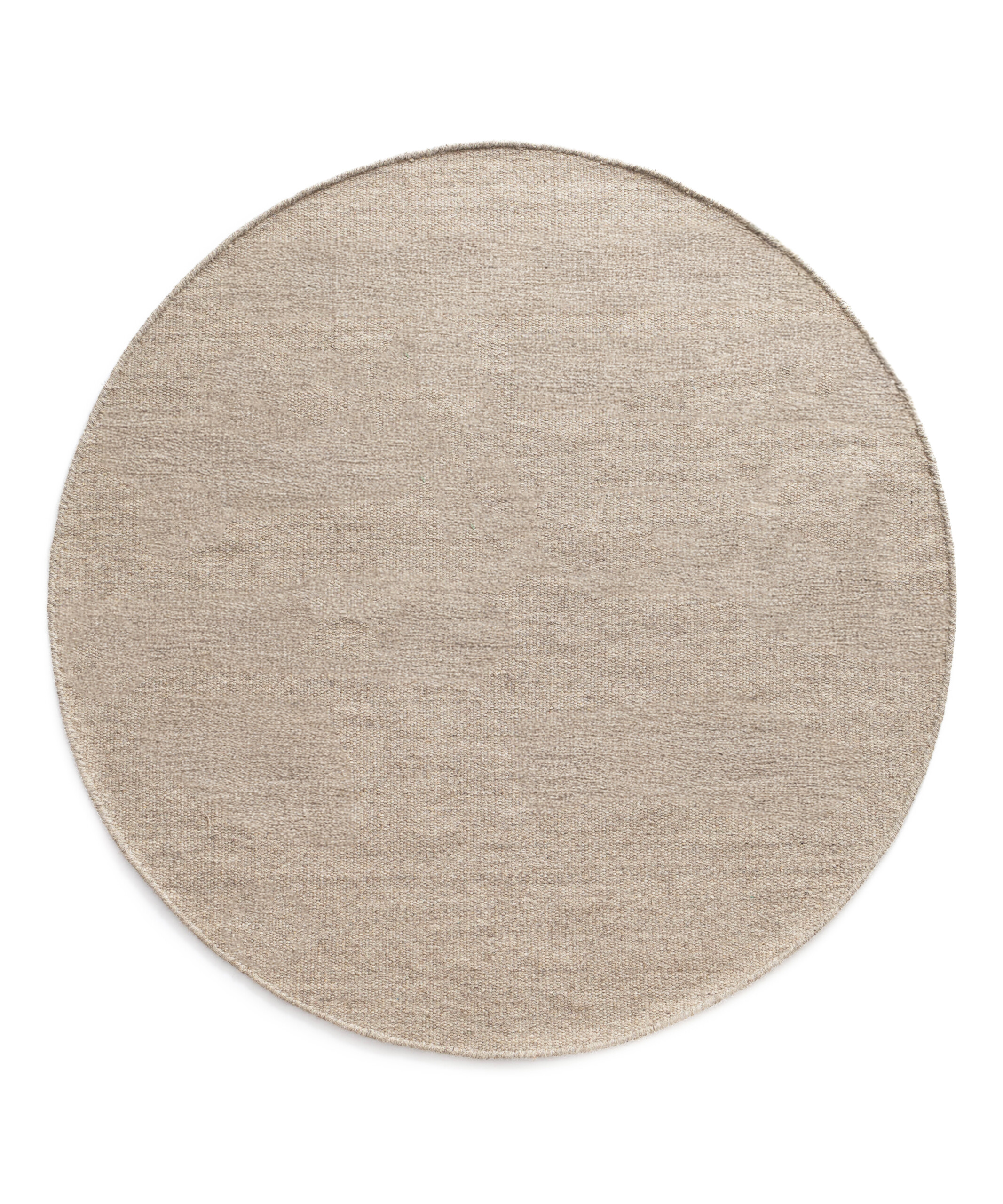 Rond wollen vloerkleed - Grund grijs - overzicht Rond wollen vloerkleed - Grund grijs - overzicht