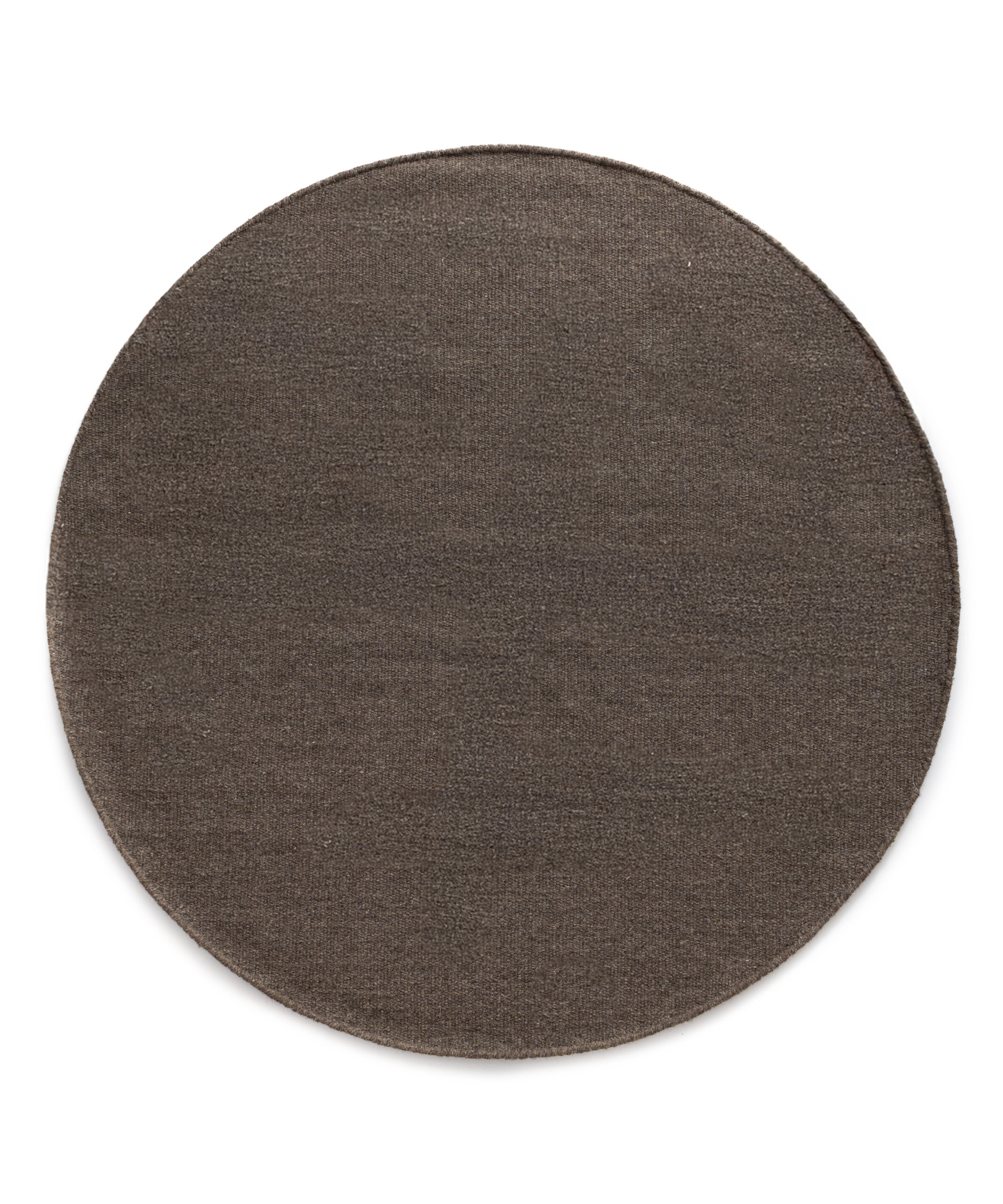 Rond wollen vloerkleed - Grund taupe - overzicht Rond wollen vloerkleed - Grund taupe - overzicht