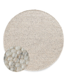 Rond wollen vloerkleed - Silvull beige - overzicht, thumbnail