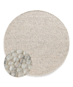 Rond wollen vloerkleed - Silvull beige - overzicht
