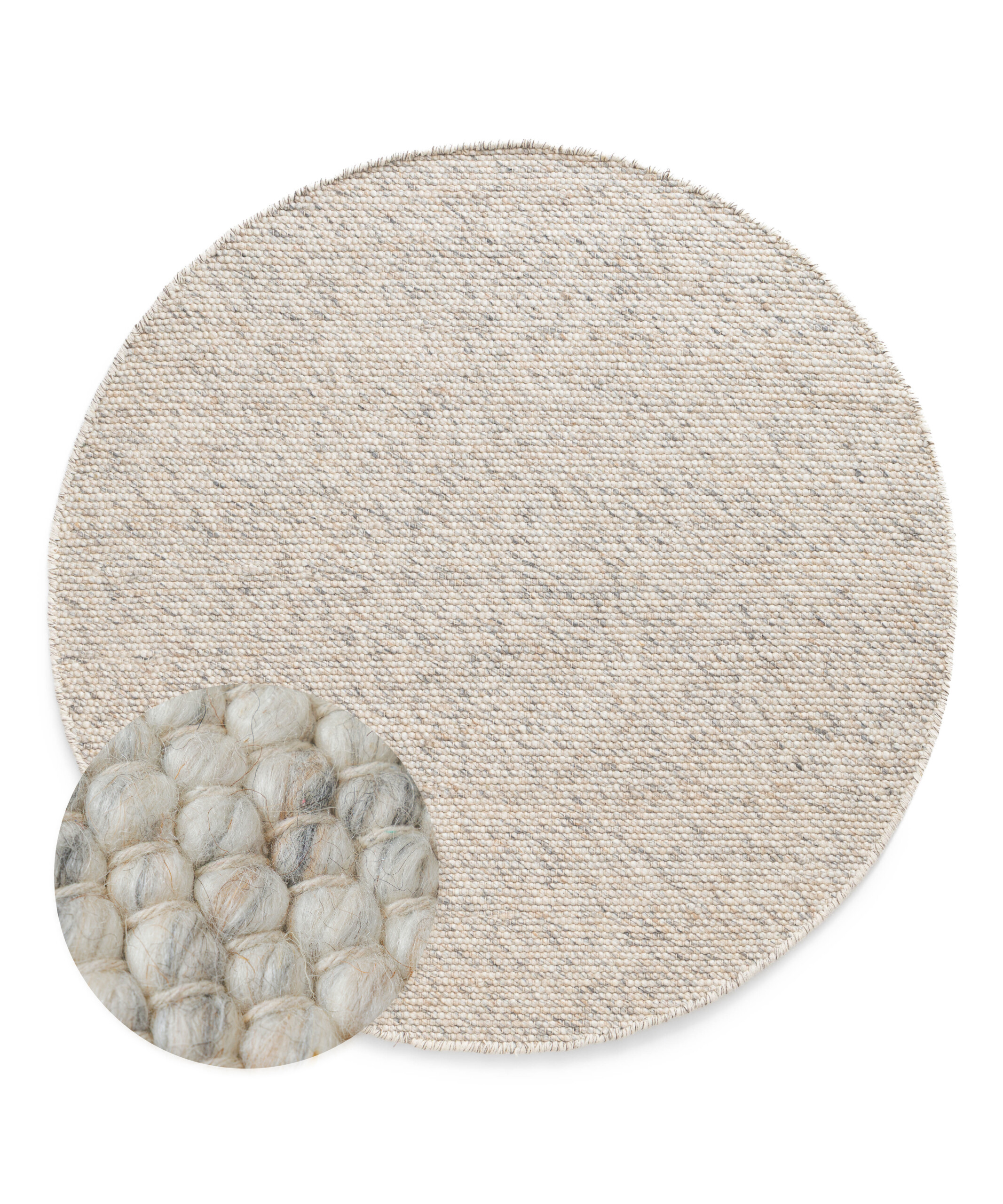 Rond wollen vloerkleed - Silvull beige - overzicht Rond wollen vloerkleed - Silvull beige - overzicht