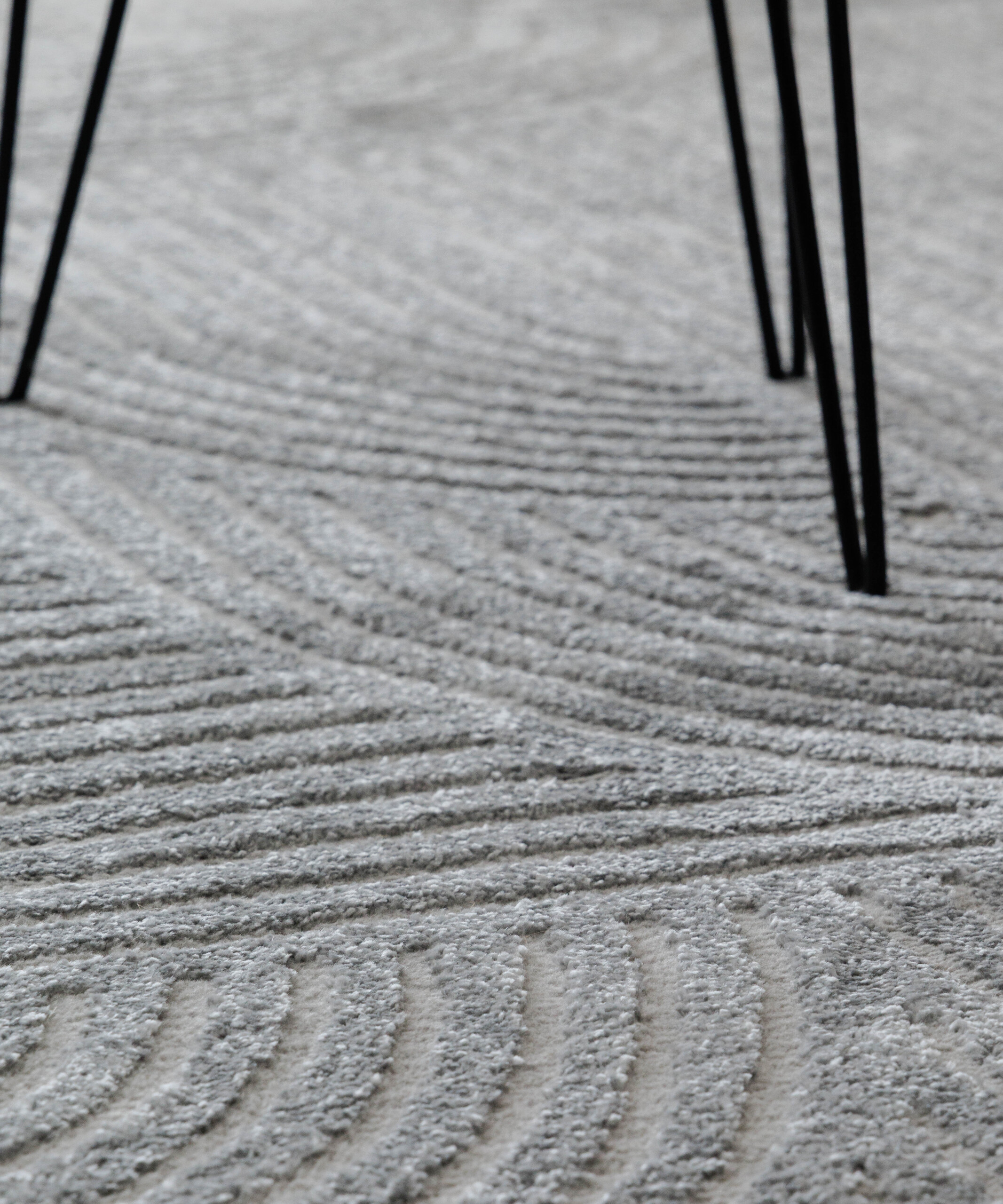 Scandinavisch vloerkleed - Contour Bend grijs - close up Scandinavisch vloerkleed - Contour Bend grijs - close up