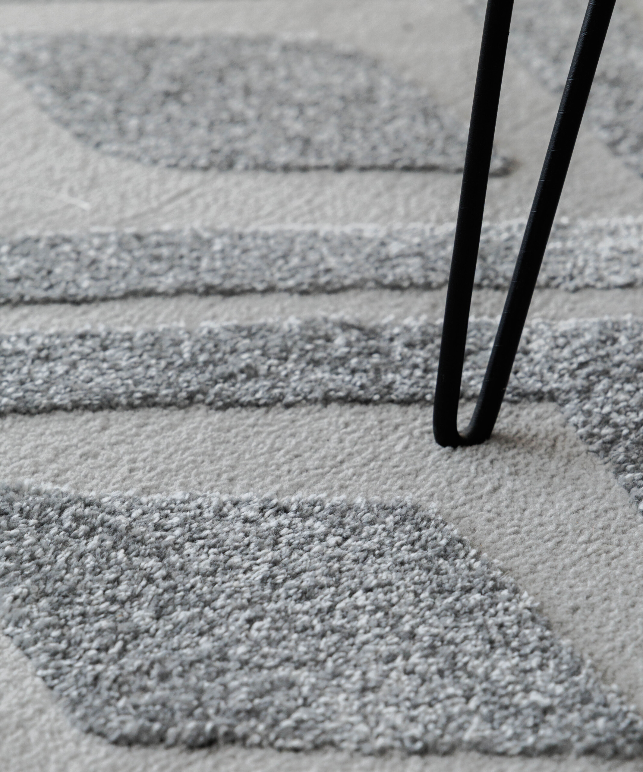 Scandinavisch vloerkleed - Contour Diamond grijs - close up Scandinavisch vloerkleed - Contour Diamond grijs - close up