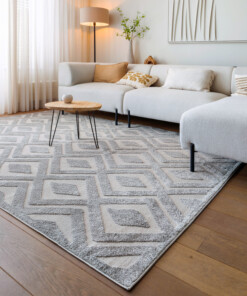 Scandinavisch vloerkleed - Contour Diamond grijs - sfeer