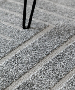 Rond vloerkleed Scandinavisch - Contour Edge grijs - close up