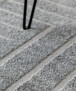 Rond vloerkleed Scandinavisch - Contour Edge grijs - close up, thumbnail