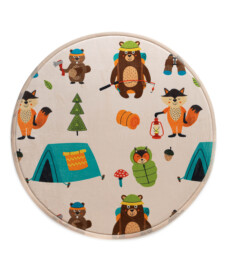 Speelkleed rond - Pluffy Forest animals multi - overzicht, thumbnail