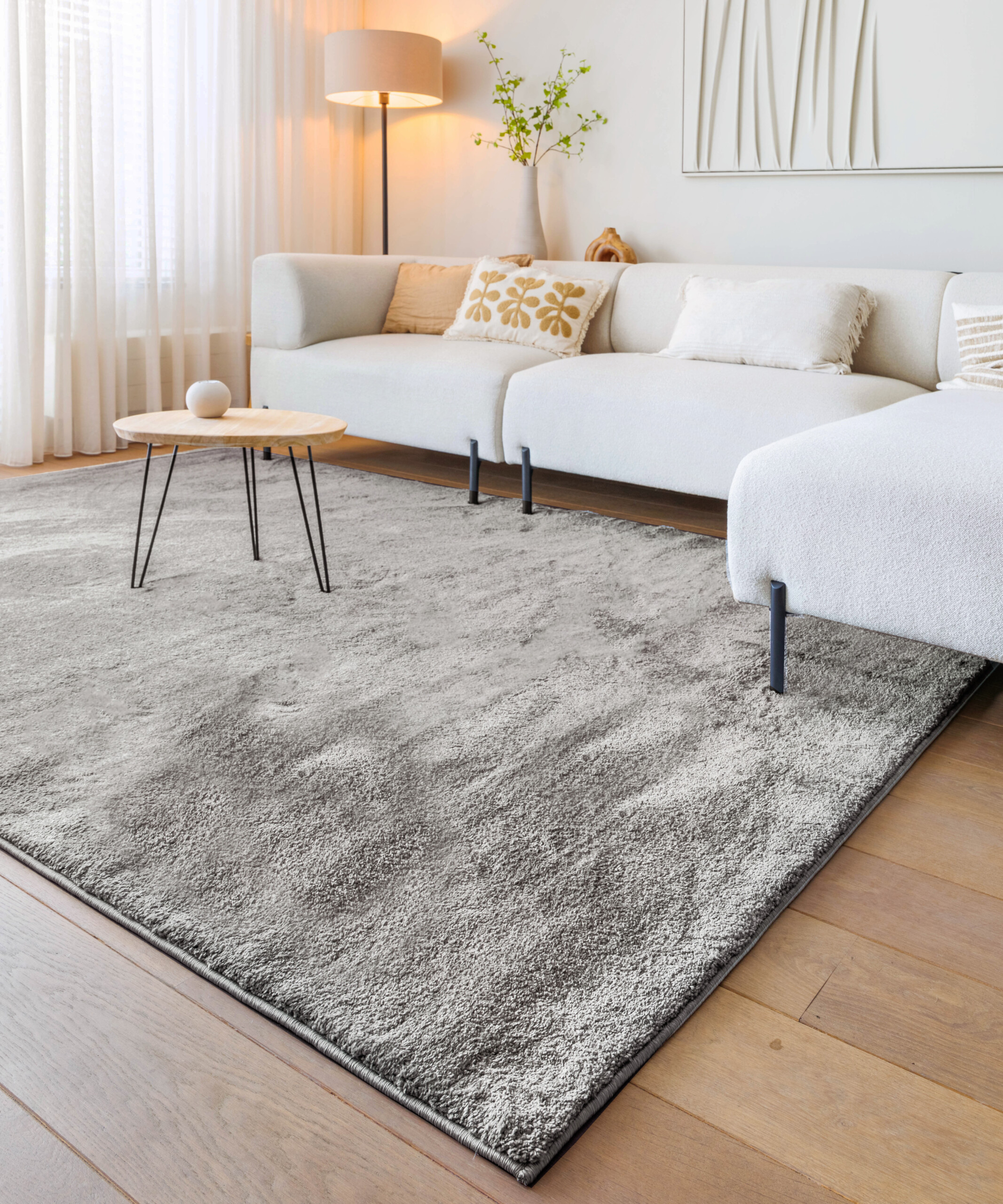 Velours vloerkleed - Flair grijs - sfeer Velours vloerkleed - Flair grijs - sfeer