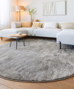 Velours vloerkleed rond - Flair grijs - sfeer
