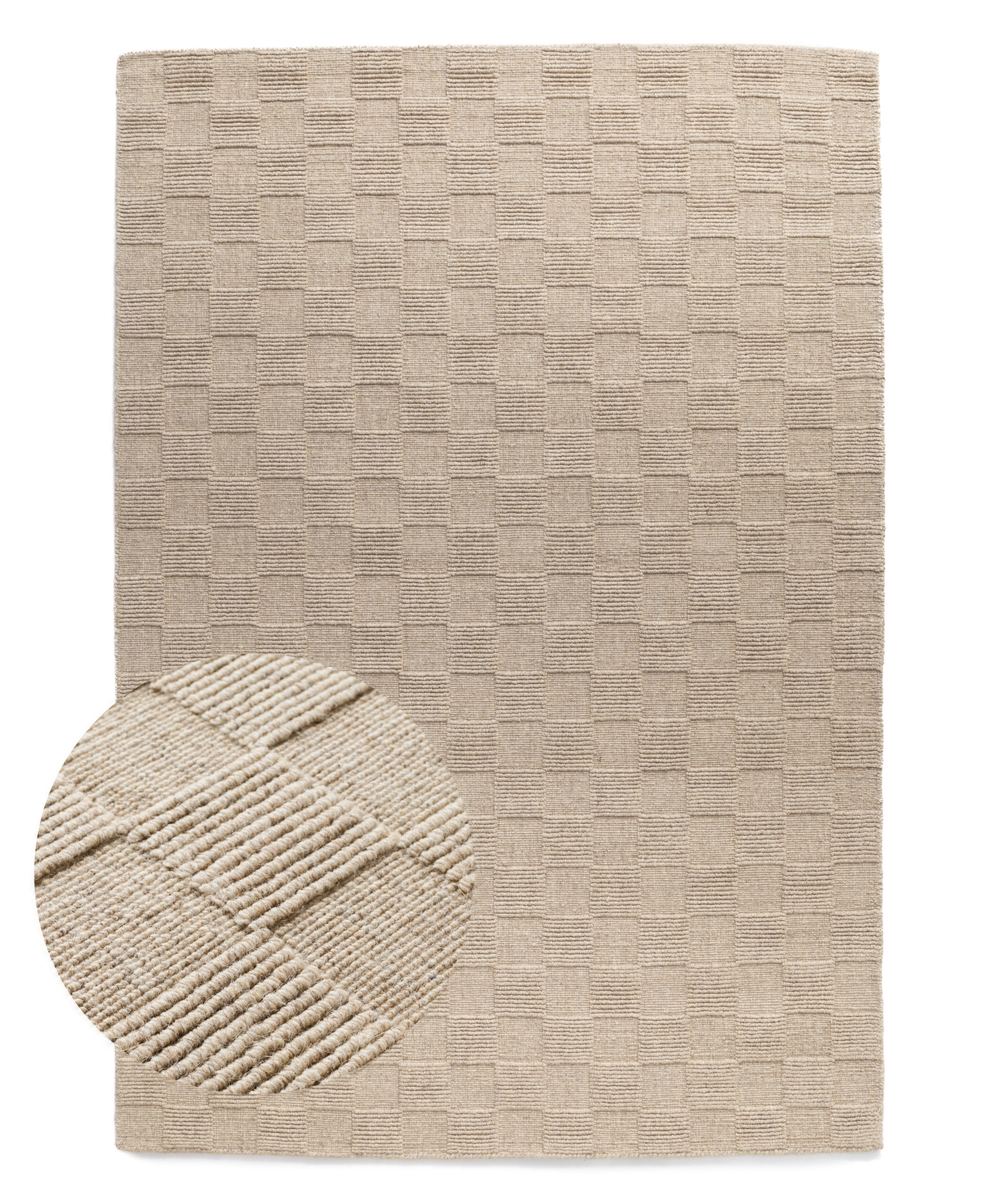 Wollen vloerkleed - Tavle beige - overzicht Wollen vloerkleed - Tavle beige - overzicht