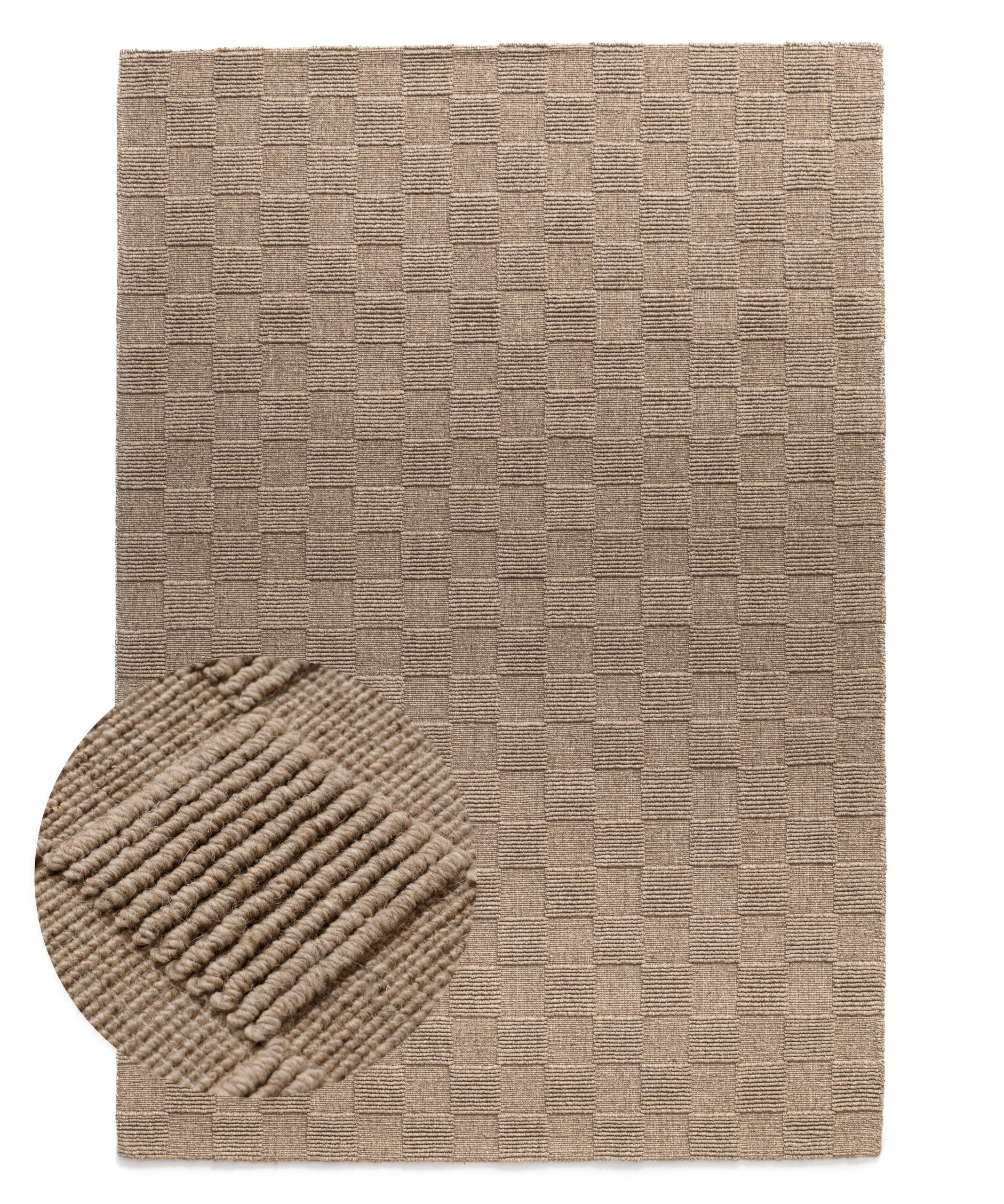 Wollen vloerkleed - Tavle taupe - overzicht Wollen vloerkleed - Tavle taupe - overzicht
