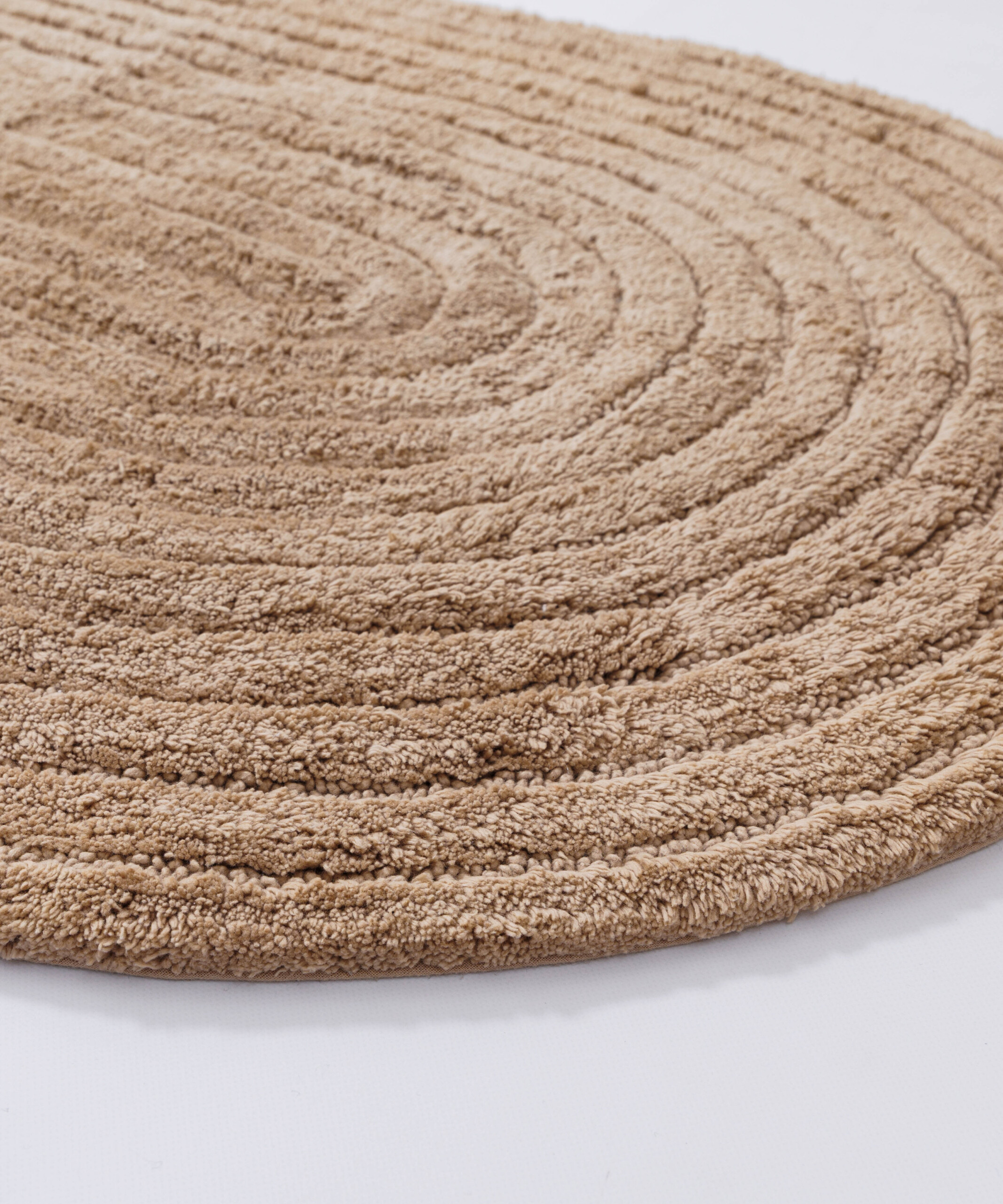 Badmat ovaal - Stille beige - close up Badmat ovaal - Stille beige - close up