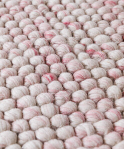 Rond wollen vloerkleed - Fjell crème/roze - close up, thumbnail Rond wollen vloerkleed - Fjell crème/roze - close up, thumbnail