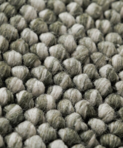 Rond wollen vloerkleed - Fjell olijfgroen - close up, thumbnail Rond wollen vloerkleed - Fjell olijfgroen - close up, thumbnail