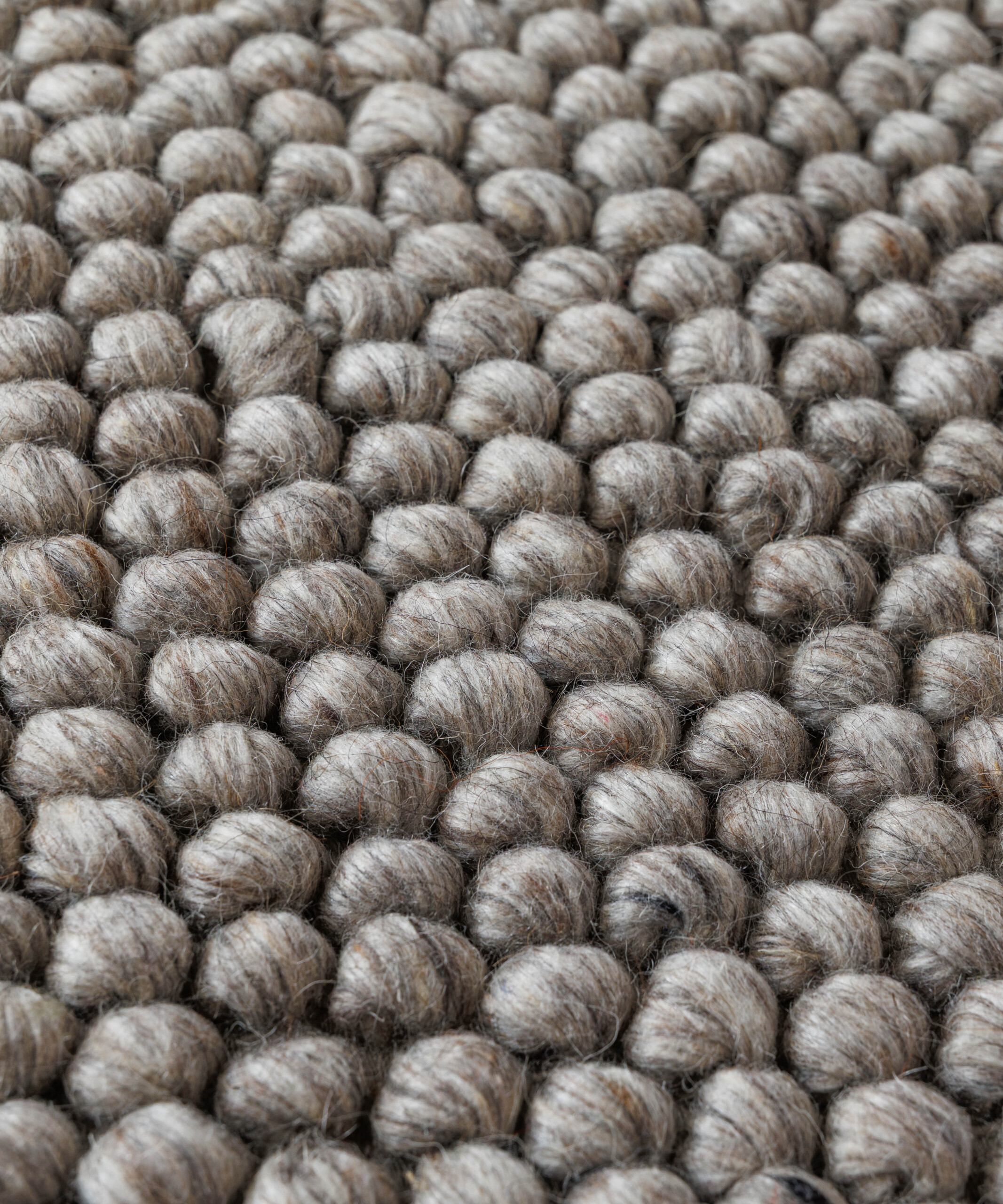 Rond wollen vloerkleed - Fjell zandkleur - close up Rond wollen vloerkleed - Fjell zandkleur - close up