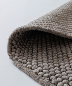 Rond wollen vloerkleed - Fjell zandkleur - close up, thumbnail Rond wollen vloerkleed - Fjell zandkleur - close up, thumbnail
