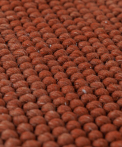 Rond wollen vloerkleed - Fjell terracotta - close up, thumbnail Rond wollen vloerkleed - Fjell terracotta - close up, thumbnail