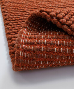 Wollen vloerkleed - Fjell terracotta - close up, thumbnail Wollen vloerkleed - Fjell terracotta - close up, thumbnail