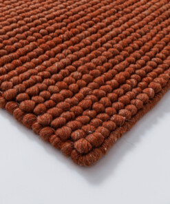 Wollen vloerkleed - Fjell terracotta - close up, thumbnail Wollen vloerkleed - Fjell terracotta - close up, thumbnail