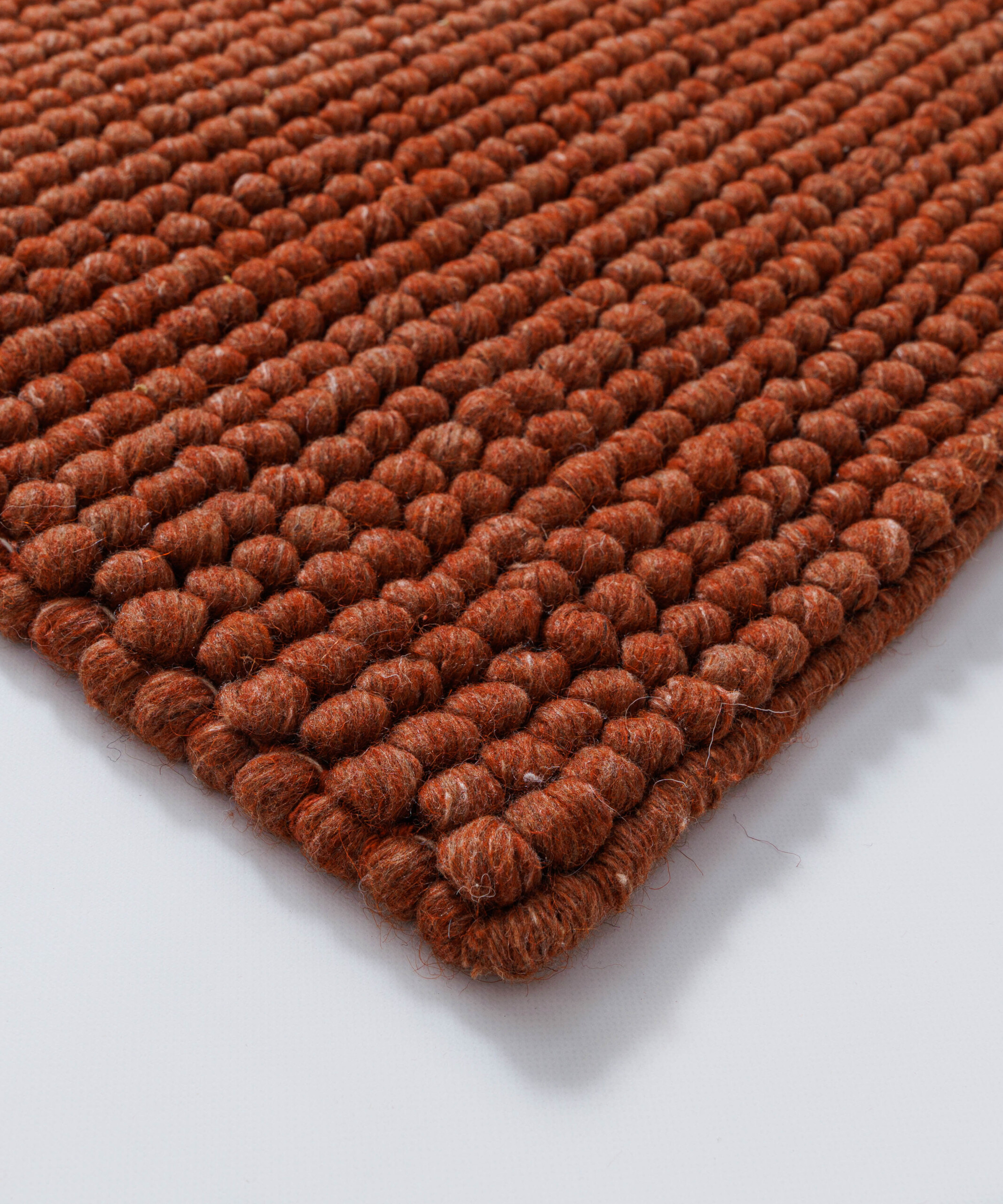Wollen vloerkleed - Fjell terracotta - close up Wollen vloerkleed - Fjell terracotta - close up
